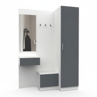 Набор мебели для прихожей "Марсель-154" МР 01-154 В2160 Ш1500 Г580 (ЛДСП Графит серый) Набор мебели для прихожей "Марсель-154" МР 01-154 В2160 Ш1500 Г580 (ЛДСП Графит серый)